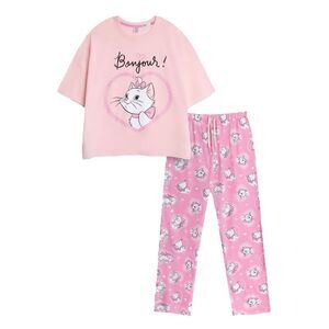 The Aristocats Womens/Ladies Marie Short-Sleeved Long Pyjama Set / Pink